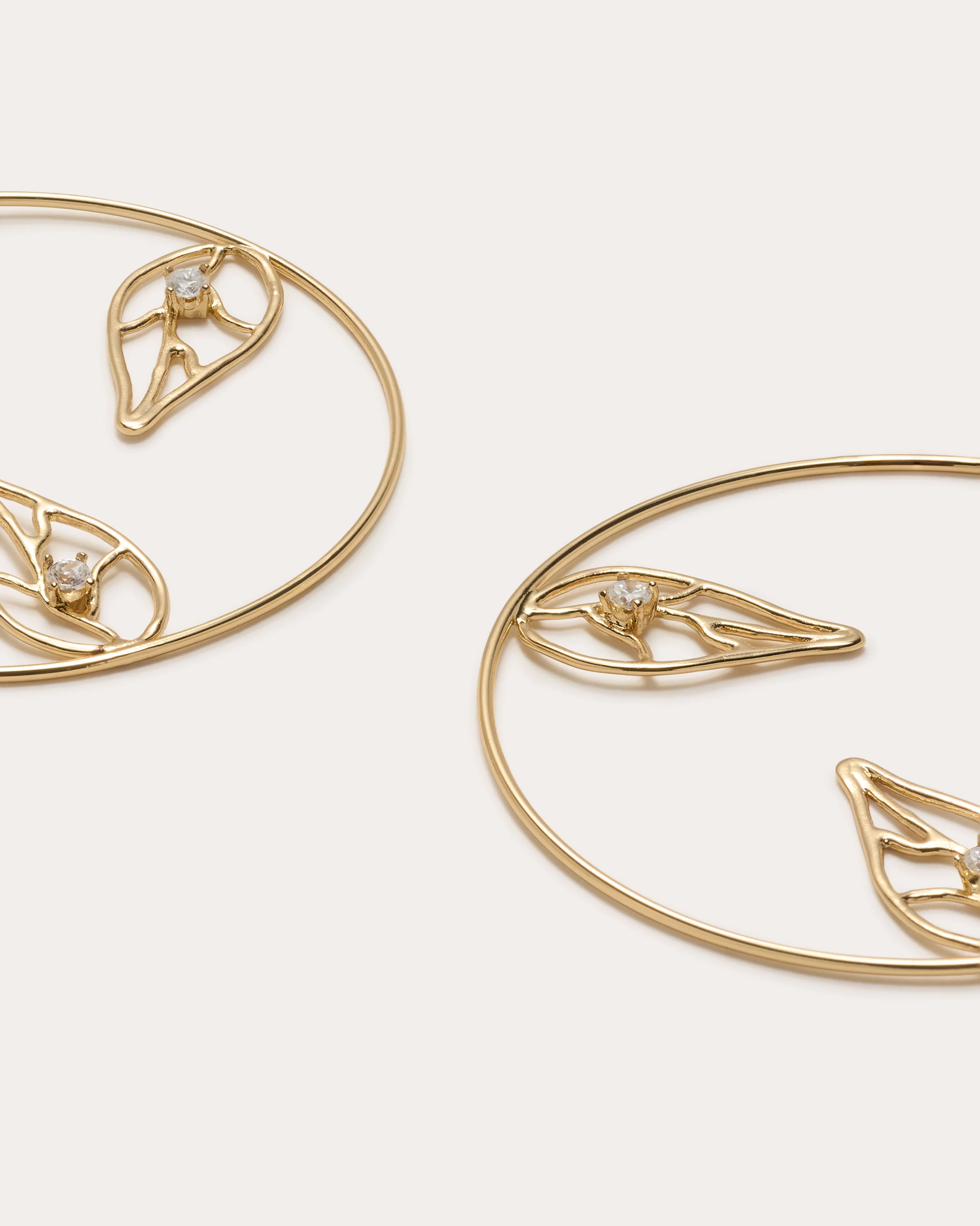 Abrie Leaf Hoop Earrings - Image 3
