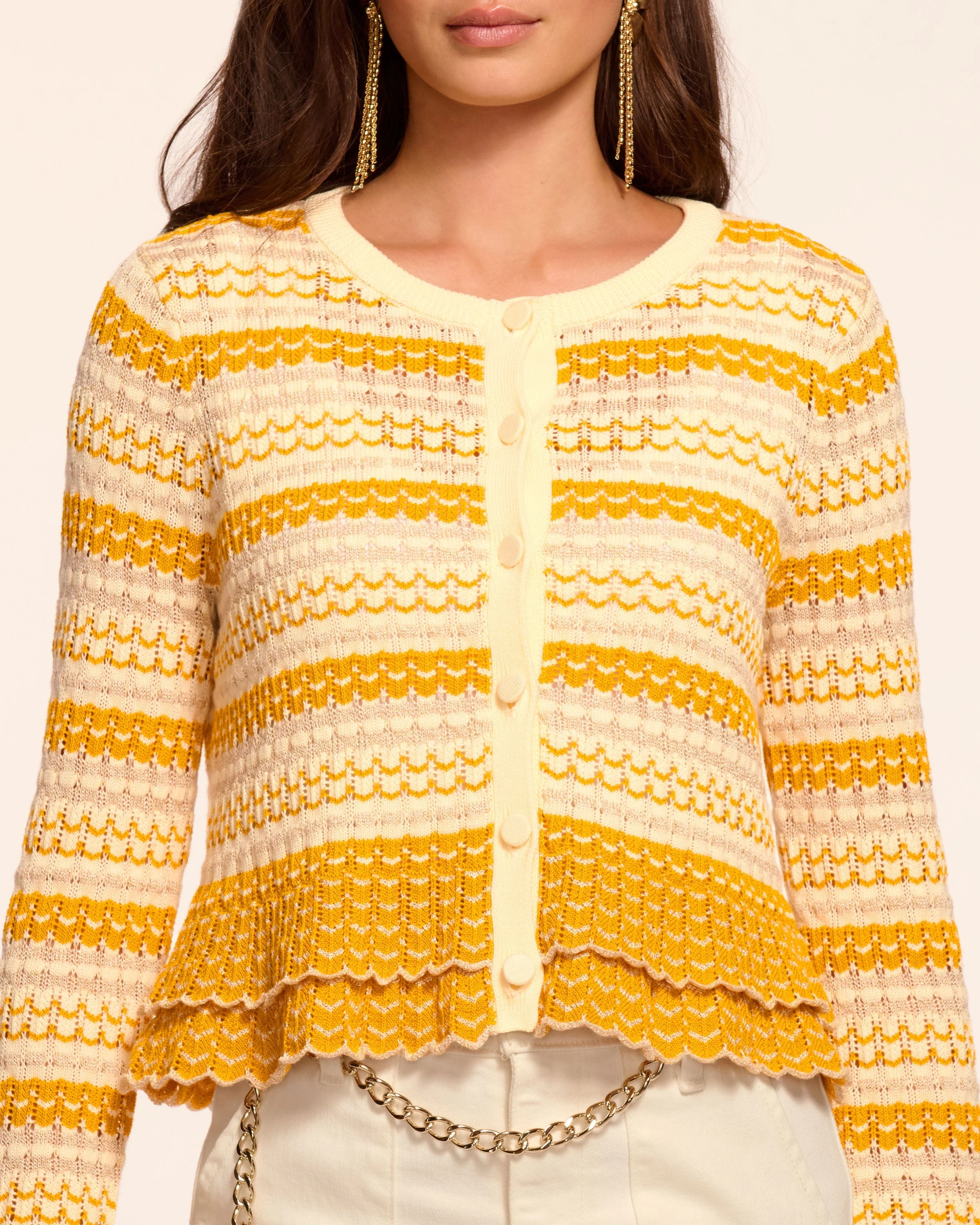 Brit Ruffled Cardigan Sweater - Image 3