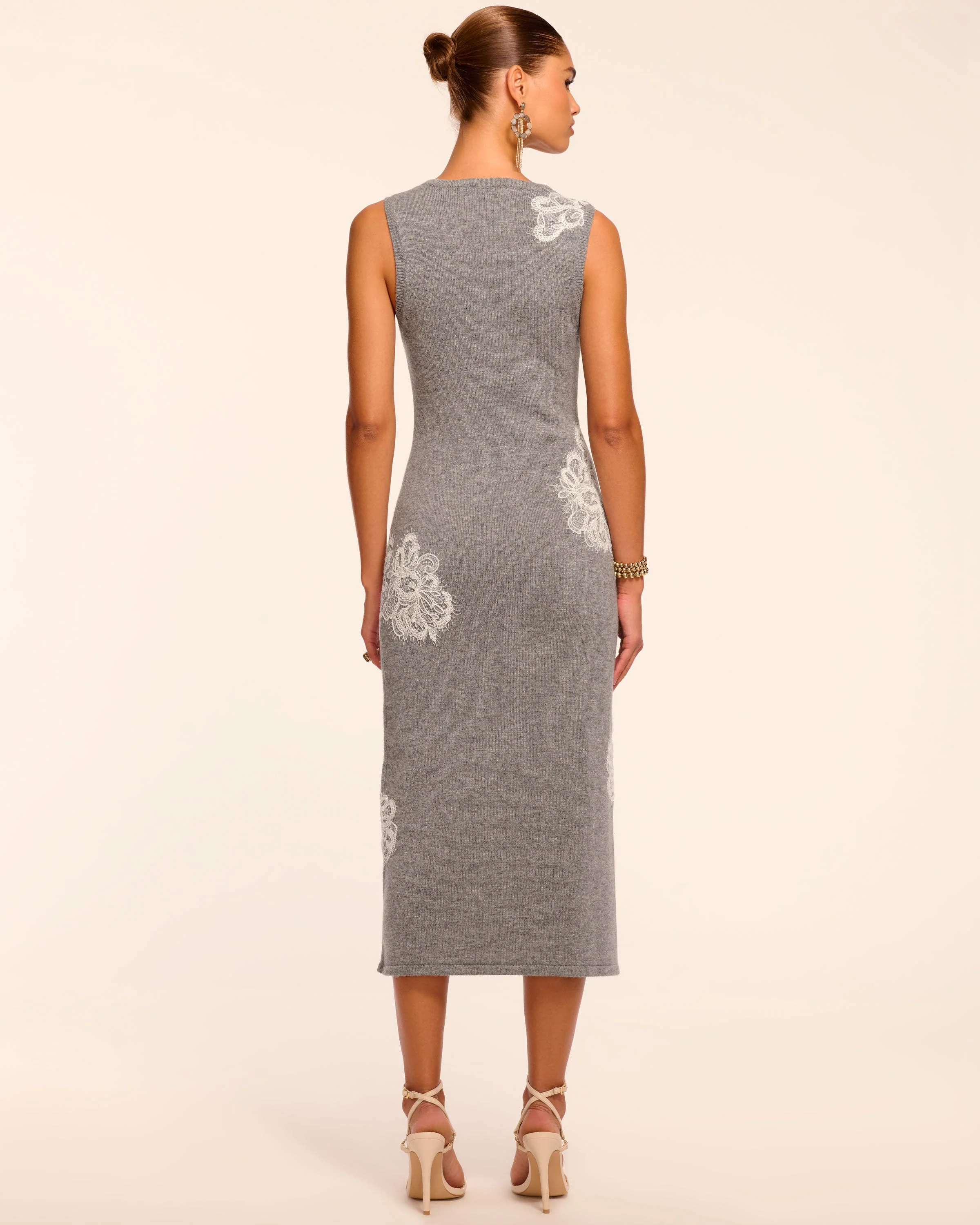 Luciana Wool Embellished Sweater Midi Dress - Image 6