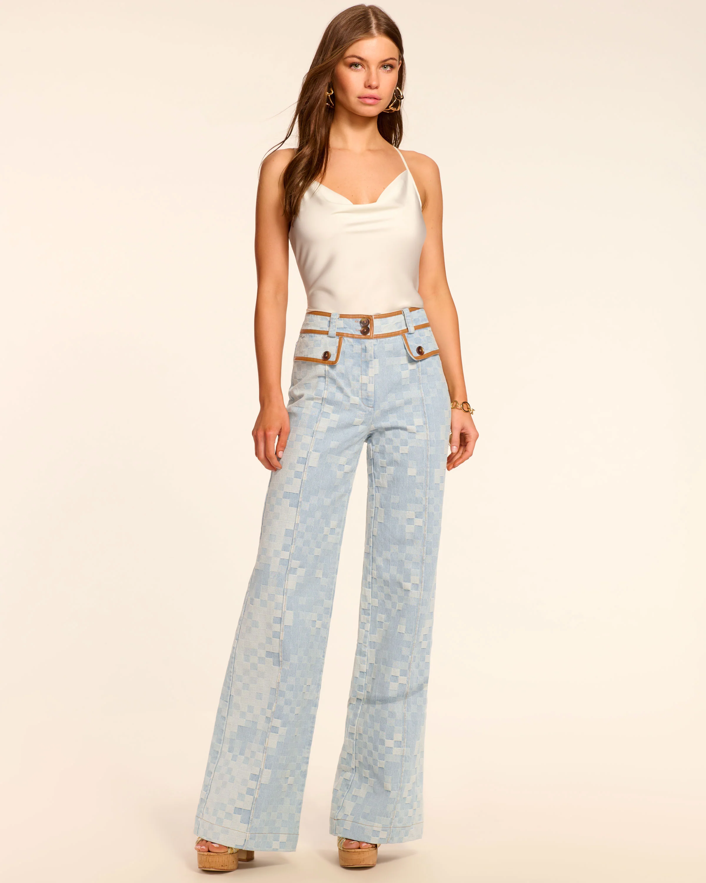 Paula High Waisted Checkered Jean - Image 3